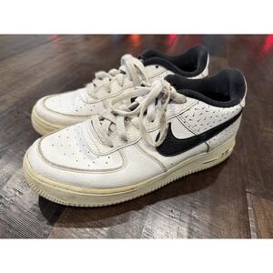 Nike Air Force 1 Low‎ '07 White Black Swooshfetti Print DC9189-100 GS Size 7Y